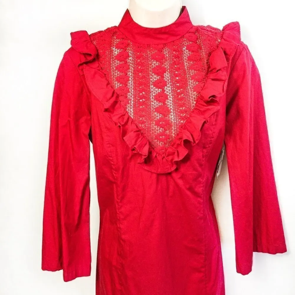 NWT Free People Red Ruffle Dress Sz XS